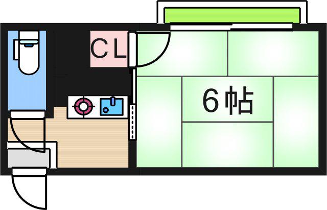 わかばハイツ(1K/2階)の間取り写真