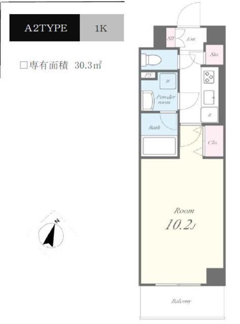 DEAR COURT 幸(1K/3階)の間取り写真