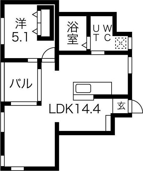 VILLA COZY(1LDK/4階)の間取り写真