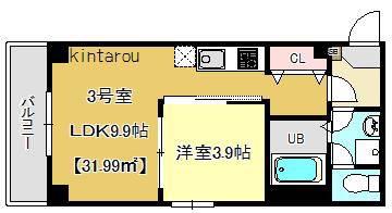 金太郎ヒルズ164(1LDK/2階)の間取り写真