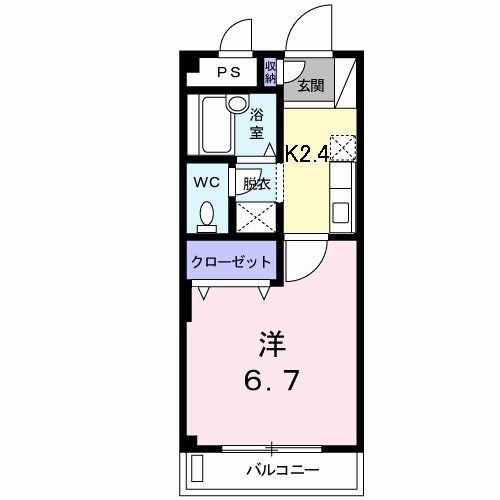 マリッチ三ケ森(1K/2階)の間取り写真
