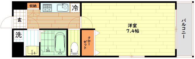レオンヴァリエ都島北通(1K/2階)の間取り写真