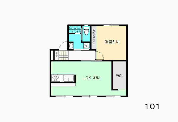 グリーンハイツ野村(1LDK/1階)の間取り写真