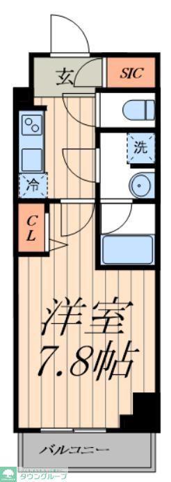 ALTERNA亀戸II(1K/5階)の間取り写真