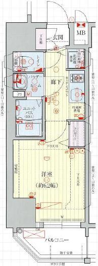プレサンス北堀江(1K/10階)の間取り写真