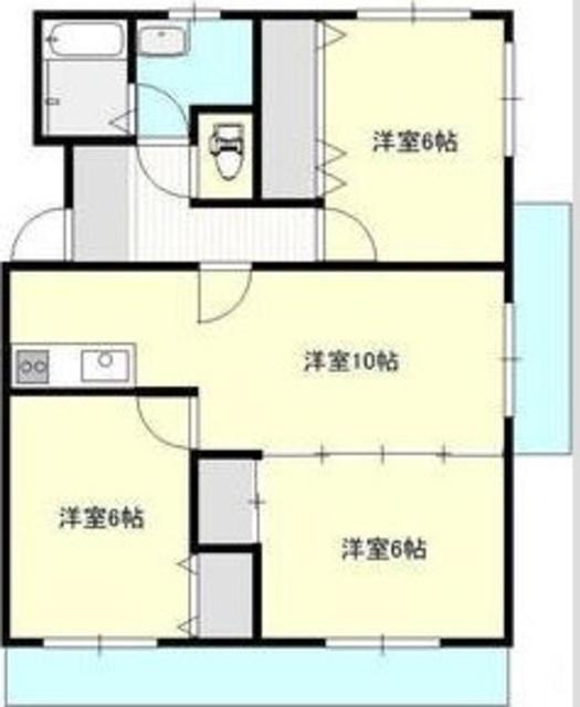 水原マンション(3LDK/3階)の間取り写真