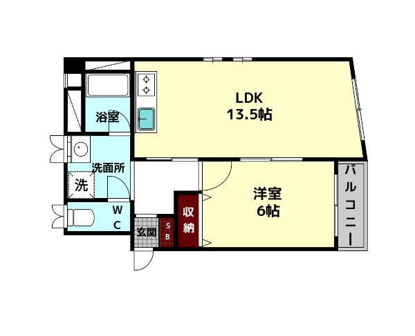 神田ビル(1LDK/3階)の間取り写真