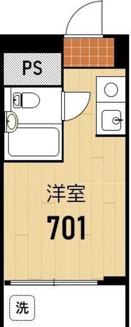 中葛西セントラルマンション(1K/7階)の間取り写真