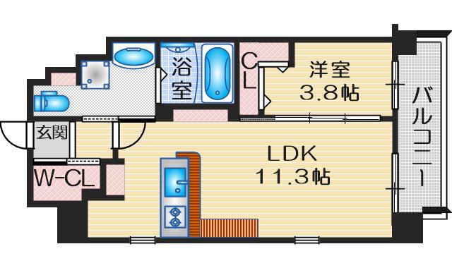 BLANCA IZUMI(1LDK/5階)の間取り写真