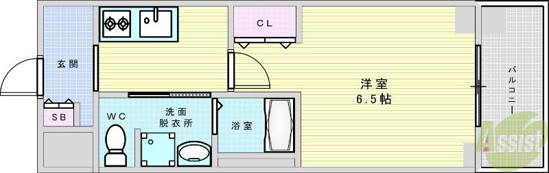 エルプレイス江坂Ⅱ(1K/5階)の間取り写真