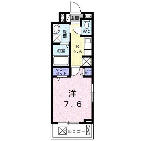 ヒカルサ 小牧田県イースト(1K/3階)の間取り写真