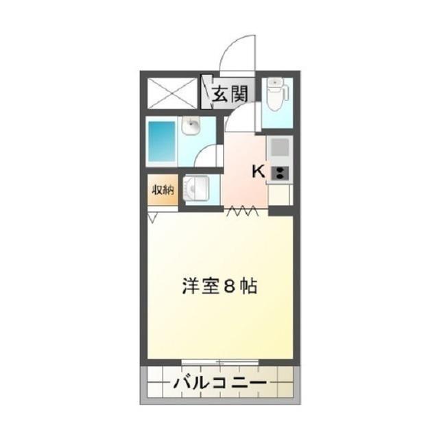 ランドマーク2(1K/3階)の間取り写真