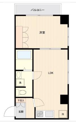 レジデンス錦糸町(1LDK/3階)の間取り写真