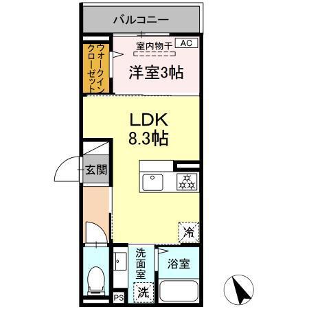 D PAINA 鷺沼(1LDK/3階)の間取り写真