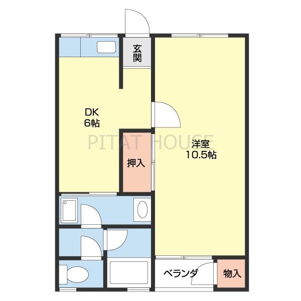家永マンション(1DK/2階)の間取り写真