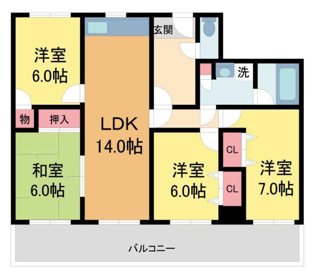 サンロイヤル池田駅前(4LDK/2階)の間取り写真