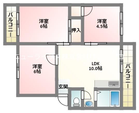 神田ハイツ(3LDK/2階)の間取り写真
