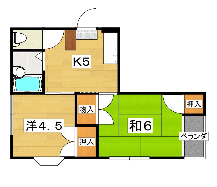 カールハイツ寝屋川II(2DK/3階)の間取り写真