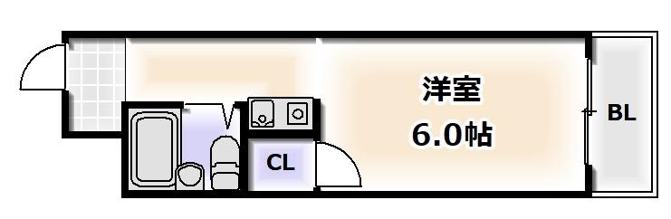 ラパンジール恵美須4(ワンルーム/8階)の間取り写真