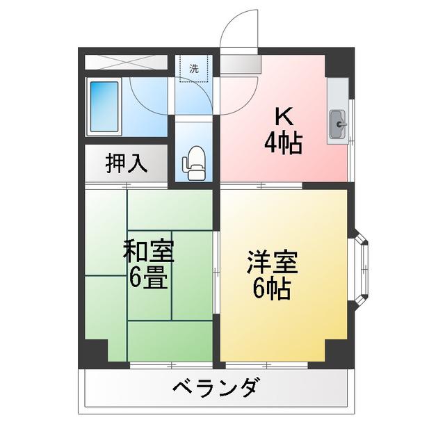 四谷マンションA(2K/2階)の間取り写真