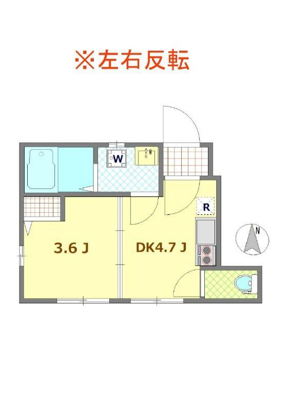 ベレガンス船橋(1DK/1階)の間取り写真