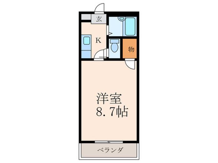 クローバー藤原(1K/4階)の間取り写真