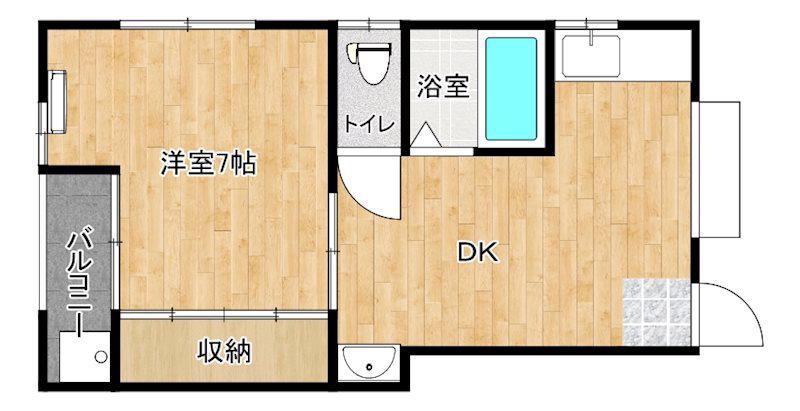 サンライズ物流(1DK/1階)の間取り写真