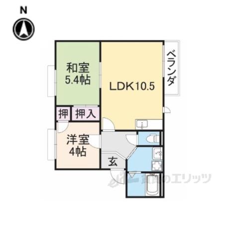 グリーンコーポ A・B(2LDK/1階)の間取り写真