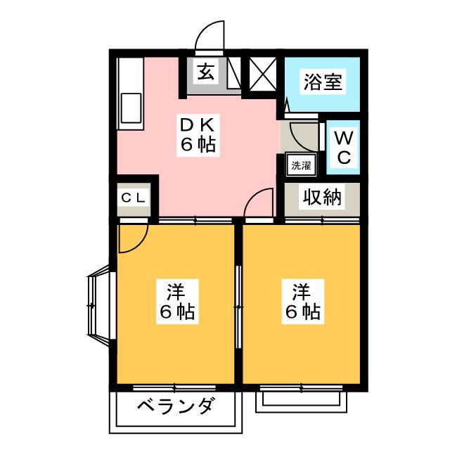 丸の内ハイツ(2DK/2階)の間取り写真