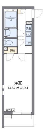 クレイノハイツサングリーンII(1K/2階)の間取り写真
