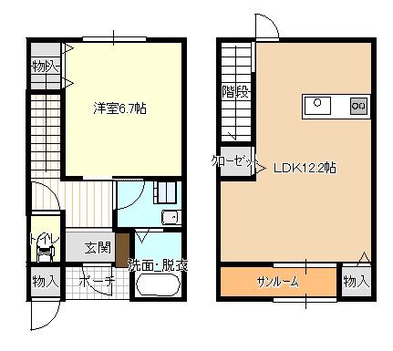 メゾンイースト(1LDK/1階)の間取り写真