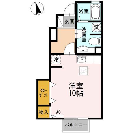 エスペランサ古泉II(ワンルーム/1階)の間取り写真