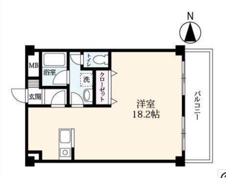 グランドセレブ高木瀬(ワンルーム/2階)の間取り写真