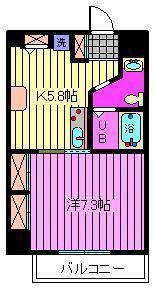 KS・DIO(1DK/7階)の間取り写真