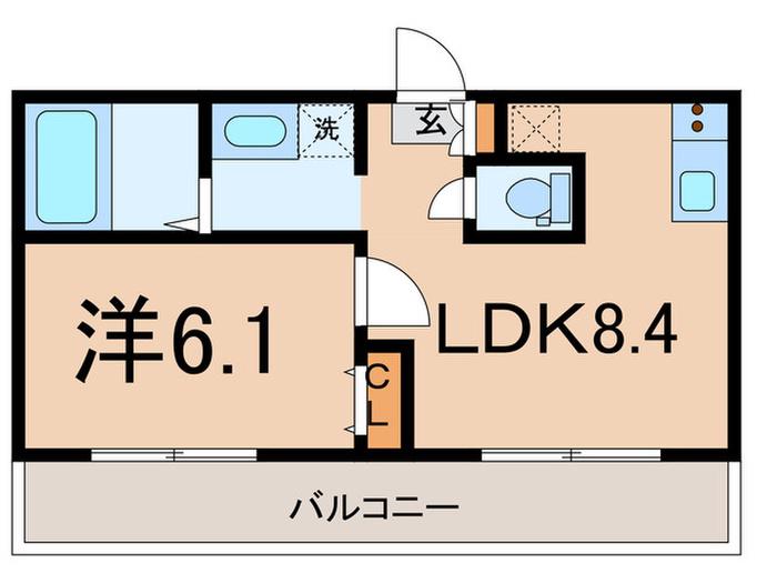 QUIET CRAB HOUSE MIX三ツ沢下町(1LDK/3階)の間取り写真