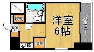 猪名寺パークマンションⅠ(ワンルーム/5階)の間取り写真