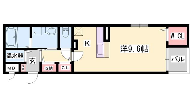 ジュエル(1K/4階)の間取り写真