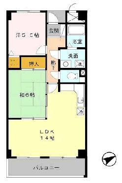 エスポワール三郷(2LDK/1階)の間取り写真