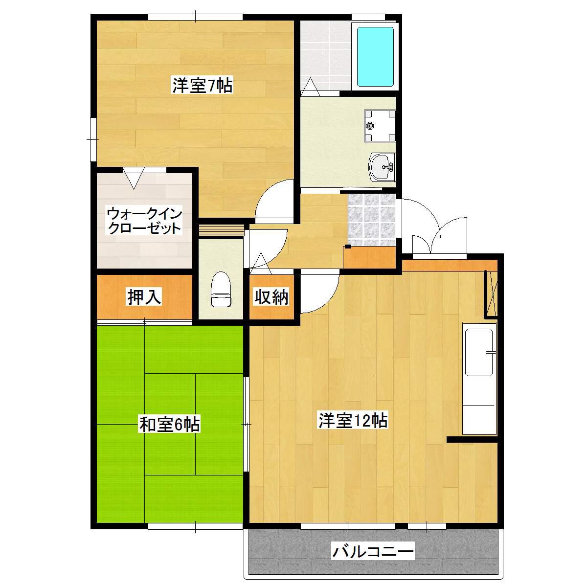 セジュールS(2LDK/2階)の間取り写真