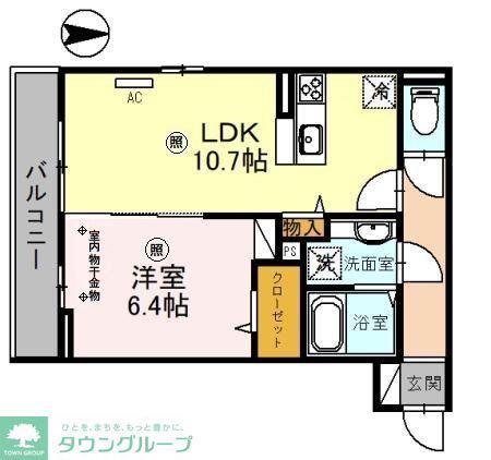 カーサ・ビアンカ(1LDK/3階)の間取り写真