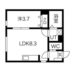 ブラン東照宮II(1LDK/1階)の間取り写真
