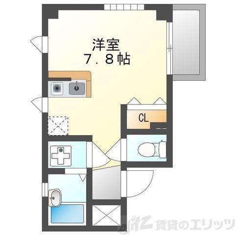 サンキャッスル菅原(ワンルーム/2階)の間取り写真