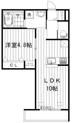 エルム桜山(1LDK/1階)の間取り写真