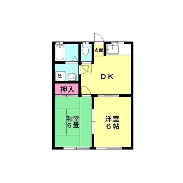 サングリーン和田山103(2DK/2階)の間取り写真