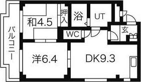 パークヒル新知(2LDK/2階)の間取り写真