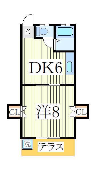 藤和コーポ(1DK/1階)の間取り写真