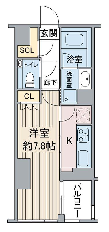 宮益坂ビルディング ザ・渋谷レジデンス(1K/6階)の間取り写真