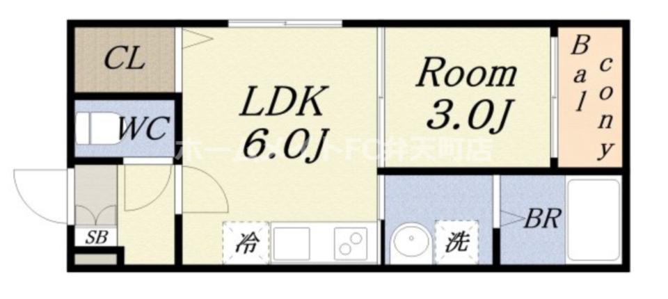ハーモニーテラス伝法VI(1DK/3階)の間取り写真