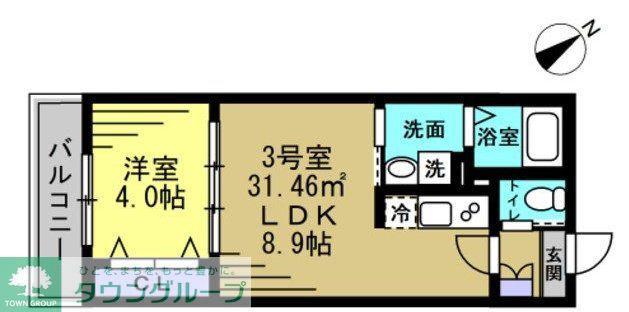 HD南柏(1LDK/1階)の間取り写真