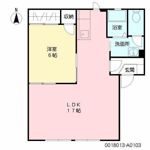 ラフォーレ櫛原A棟(1LDK/1階)の間取り写真